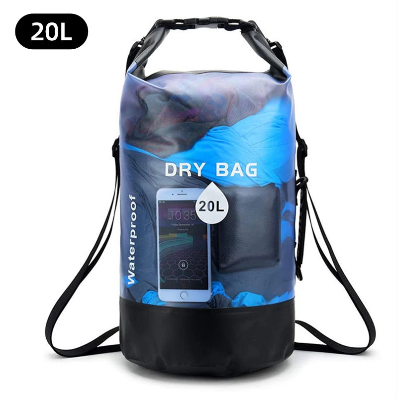 Waterproof Dry Bag - 10L/20L Storage Pack for Swimming, Trekking, Rafting, Kayaking & Boating