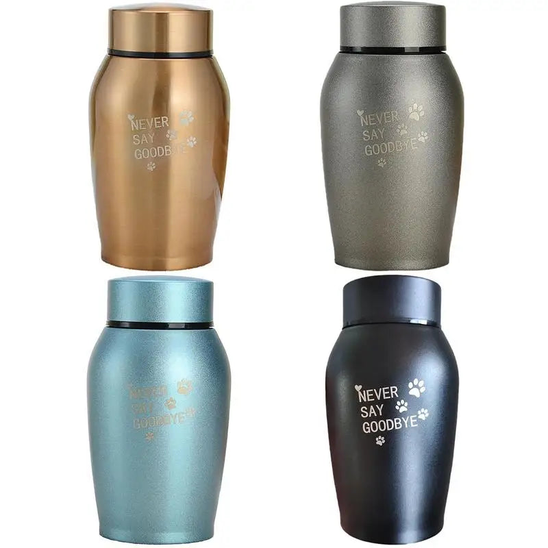 Multi-Colored Stainless Steel Pet Urn – Dog, Cat, Bird, Mouse Cremation Ashes Jar, Sealed Memorial Souvenir