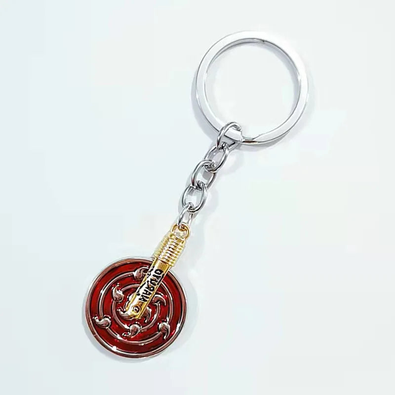Anime Konoha Necklace & Keychain – Akatsuki Sharingan Jiraiya Pendant for Sasuke, Kakashi Cosplay Jewelry Gift