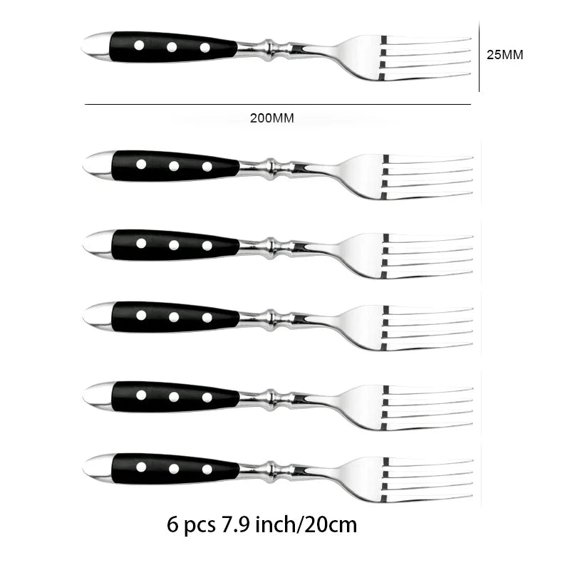Classic Elegant Stainless Steel Cutlery Set – Fork, Spoon, Knife & Teaspoon Full Dining Steak Dinnerware Collection