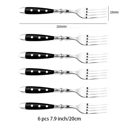 Classic Elegant Stainless Steel Cutlery Set – Fork, Spoon, Knife & Teaspoon Full Dining Steak Dinnerware Collection