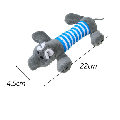 Plush Squeaky Dog Chew Toy - Interactive Teeth Cleaning Toy for Small & Medium Dogs