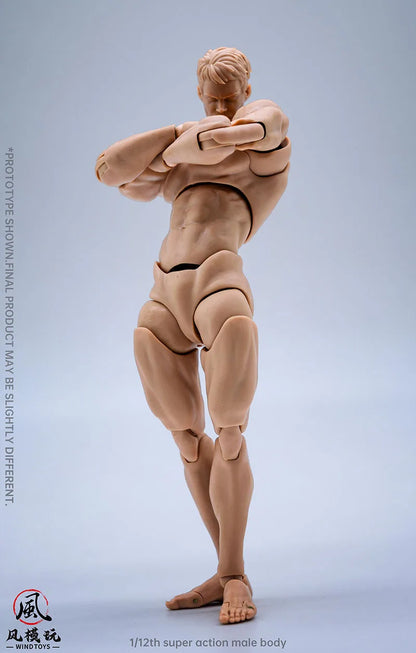 1/12 Scale Male Soldier Action Figure — 16cm Flexible Joint Articulated Toy Doll Model White Yellow Black