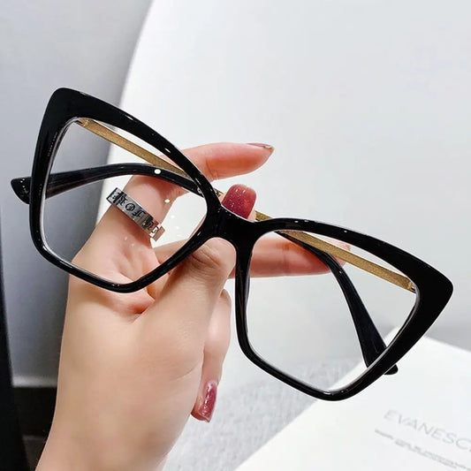Red Square Oversized Anti Blue Light Glasses – Lightweight Optical Eye Protection Eyewear for Men & Women, Computer & Office Use