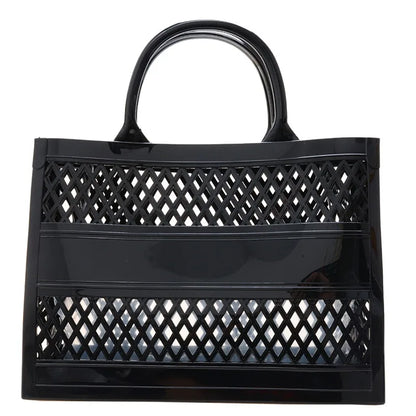 2025 Large Waterproof PVC Beach Tote Bag – Rubber Jelly Tote for Women, Travel, Picnic & Shopping Storage Handbag