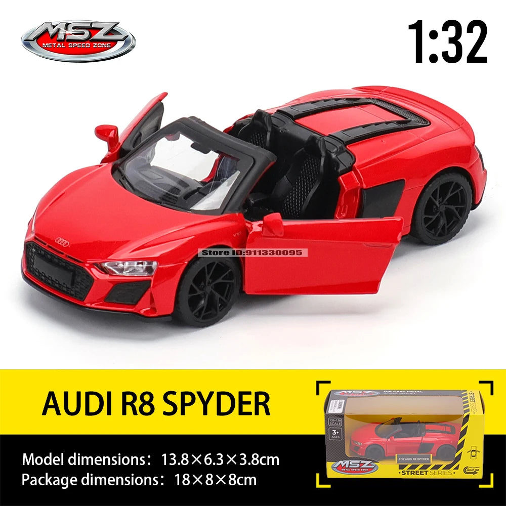 MSZ 1:32 Die-Cast Car Model — Porsche 911 GT3 RS, Audi, BMW & Nissan Alloy Toy Collectible, Decorative Gift for Kids & Adults