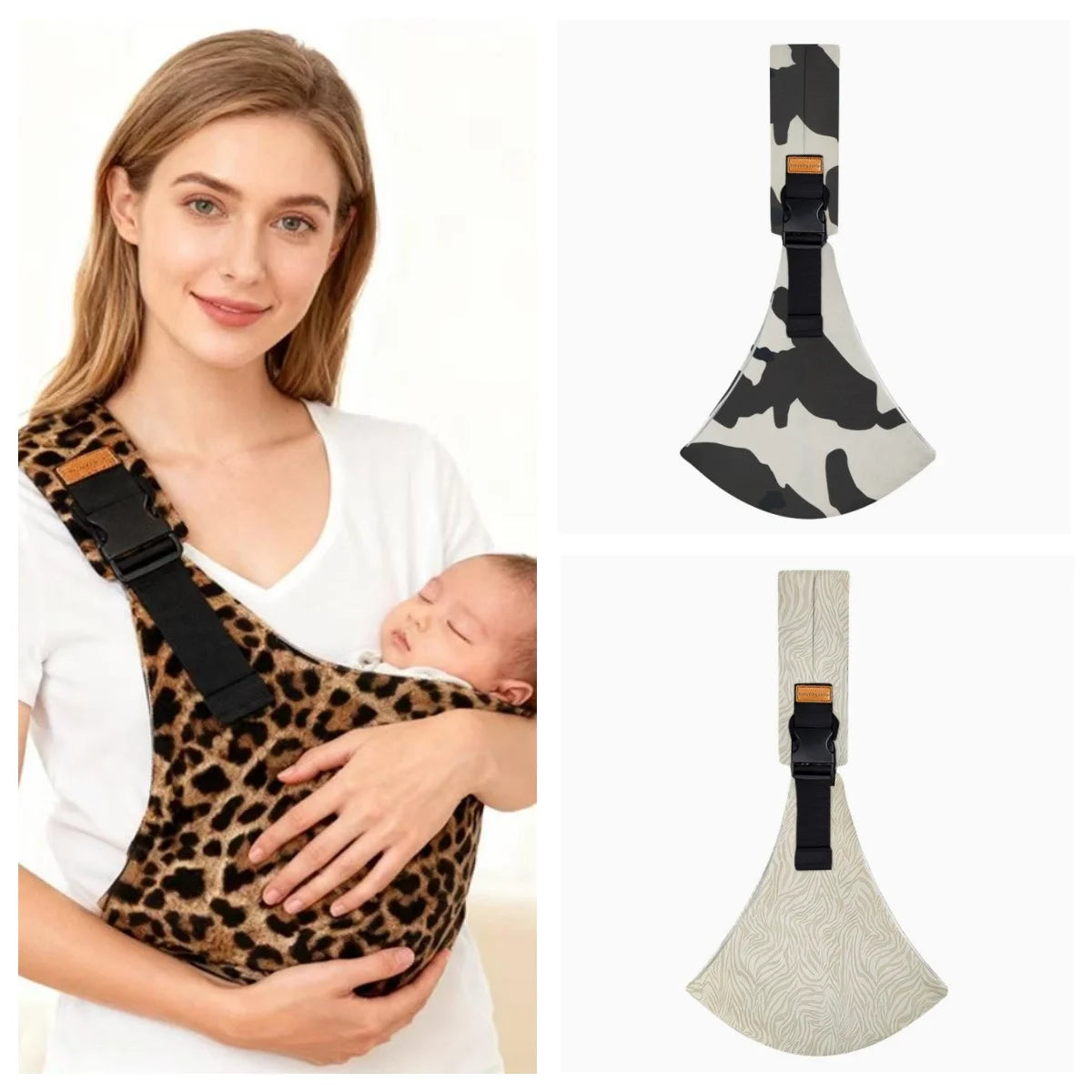 Newborn Baby Carrier Sling – Adjustable Ergonomic Crossbody Wrap & Hip Seat Infant Holder Bag for Hands-Free Comfortable Carrying