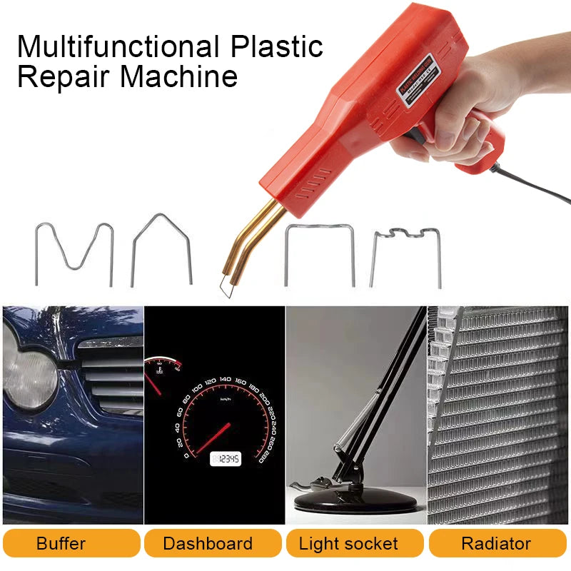 Plastic Welding Repair Kit - Car Bumper Soldering Gun with 4 Types Staples for Plastic Fixes