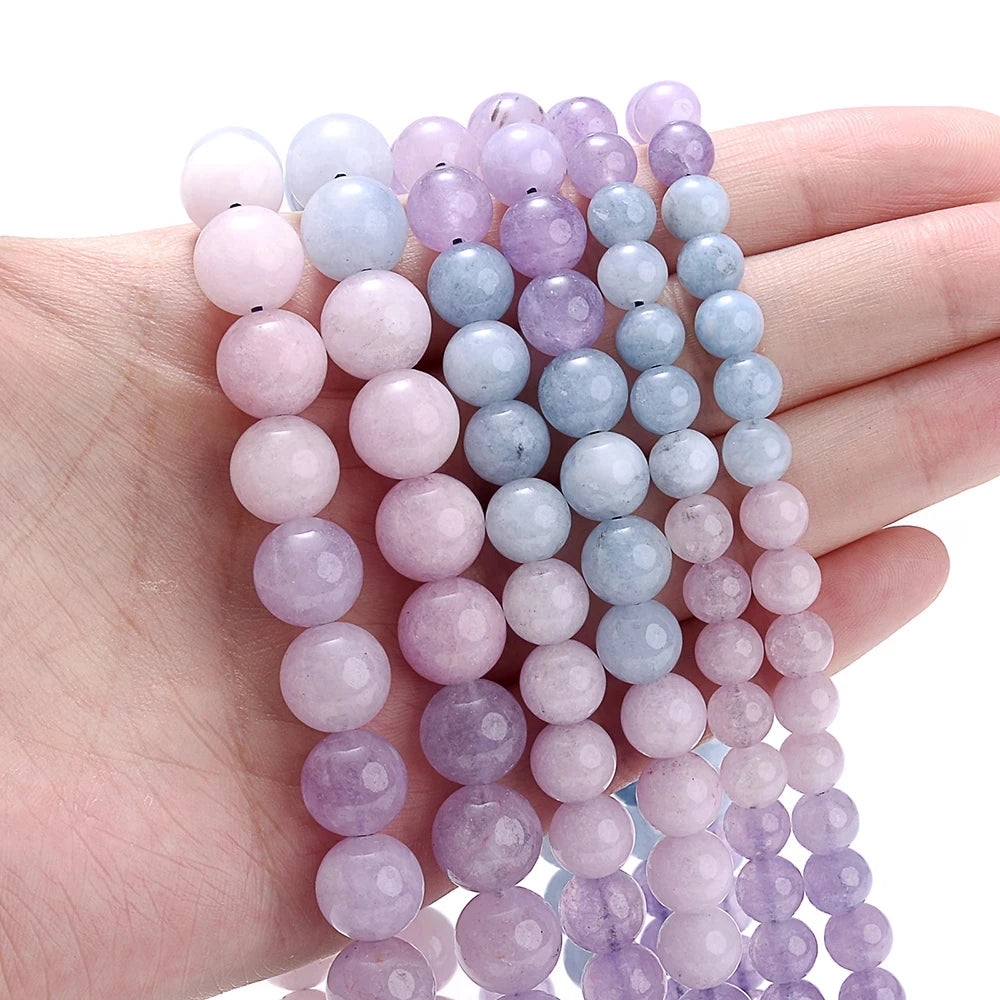 Natural Stone Round Beads 4-12mm Tiger Eye Lava Turquoise Jade for DIY Jewelry Making Bracelet Craft Supplies