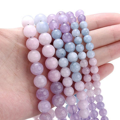 Natural Stone Round Beads 4-12mm Tiger Eye Lava Turquoise Jade for DIY Jewelry Making Bracelet Craft Supplies