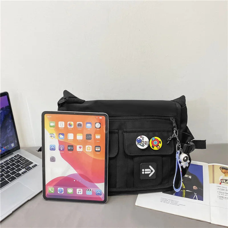 Harajuku Nylon Crossbody Messenger Bag – Unisex School Shoulder Bag for Students & Everyday Use