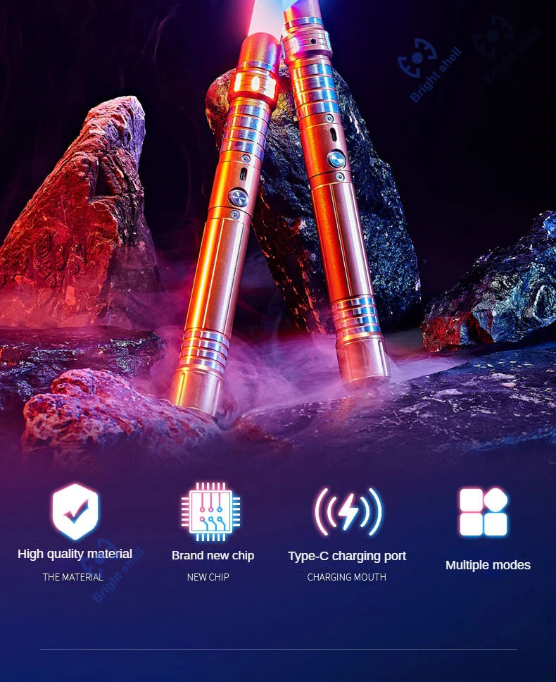 RGB Metal Lightsaber Toy – 15-Color Changing Laser Sword with Sound Effects, Force FX Jedi Blaster Gift for Kids