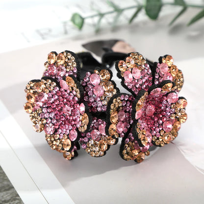 AWAYTR Colorful Crystal Flower Hair Claw – Large Flower Crab Clamp Barrettes, Shark Clip Hair Accessories for Women