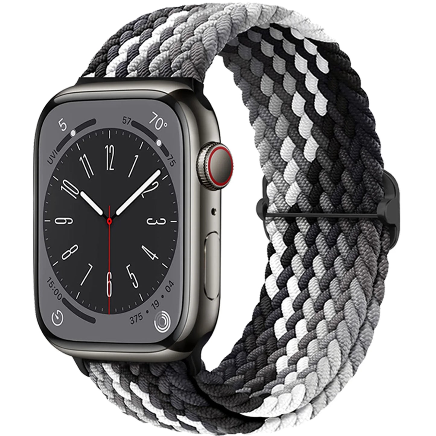 Braided Solo Loop Apple Watch Band – Stretch Nylon Bracelet Strap for Series SE, 6–11 & Ultra 2 (40mm–49mm) Adjustable Correa