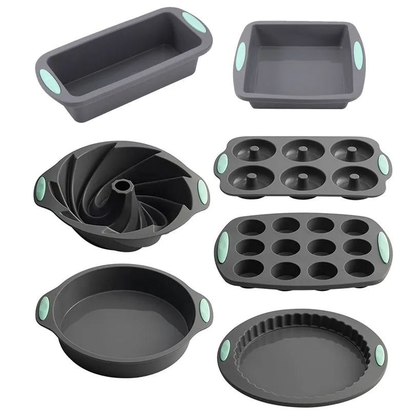 3D Silicone Bread and Muffin Mold Set - Heat Resistant, Non-Stick Kitchen Bakeware for Cakes and Pastries