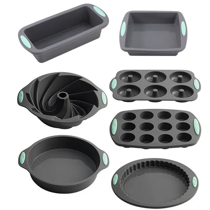 3D Silicone Bread and Muffin Mold Set - Heat Resistant, Non-Stick Kitchen Bakeware for Cakes and Pastries