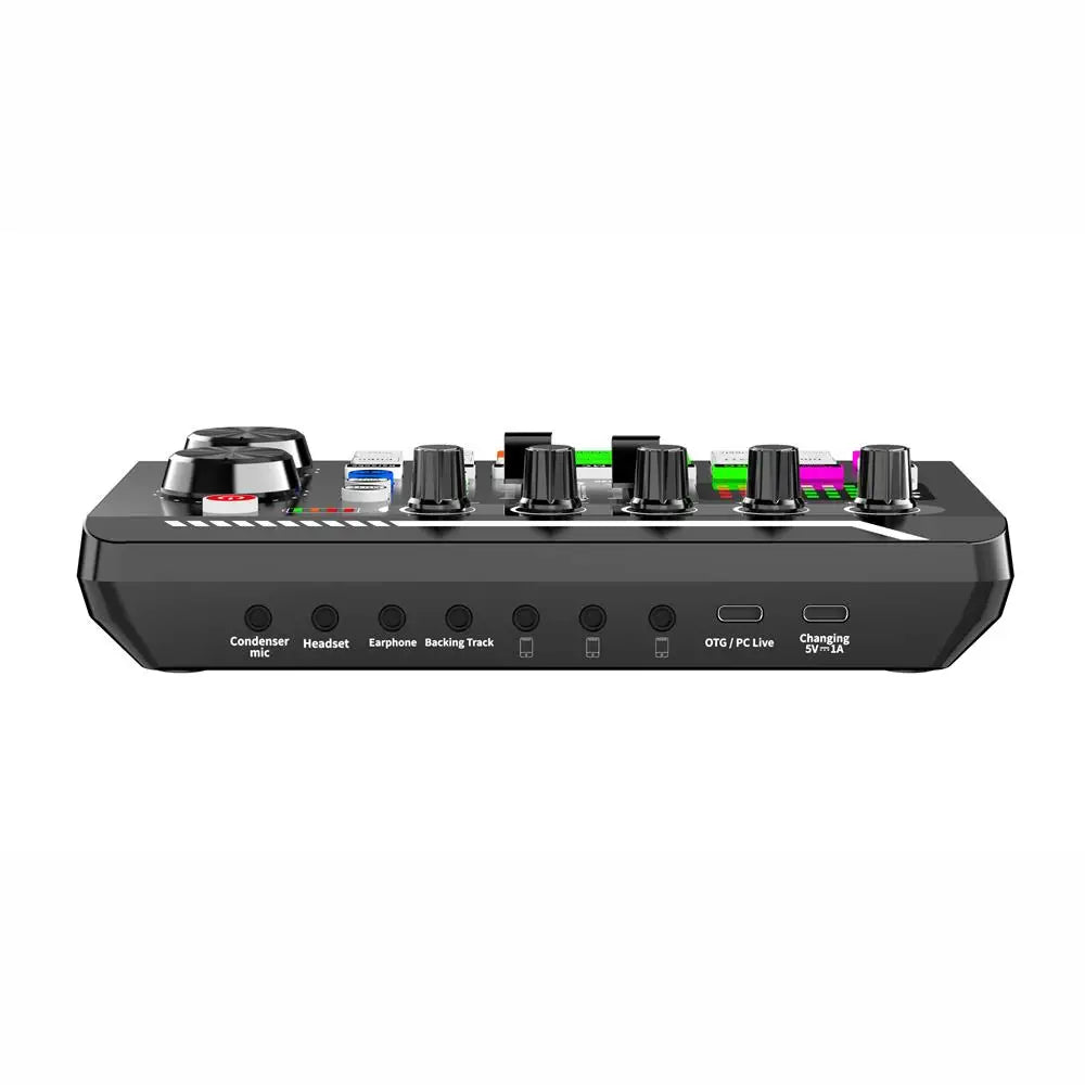 Live Sound Card Audio Interface - DJ Mixer with Voice Changer Effects & Bluetooth for Streaming, Singing and Recording