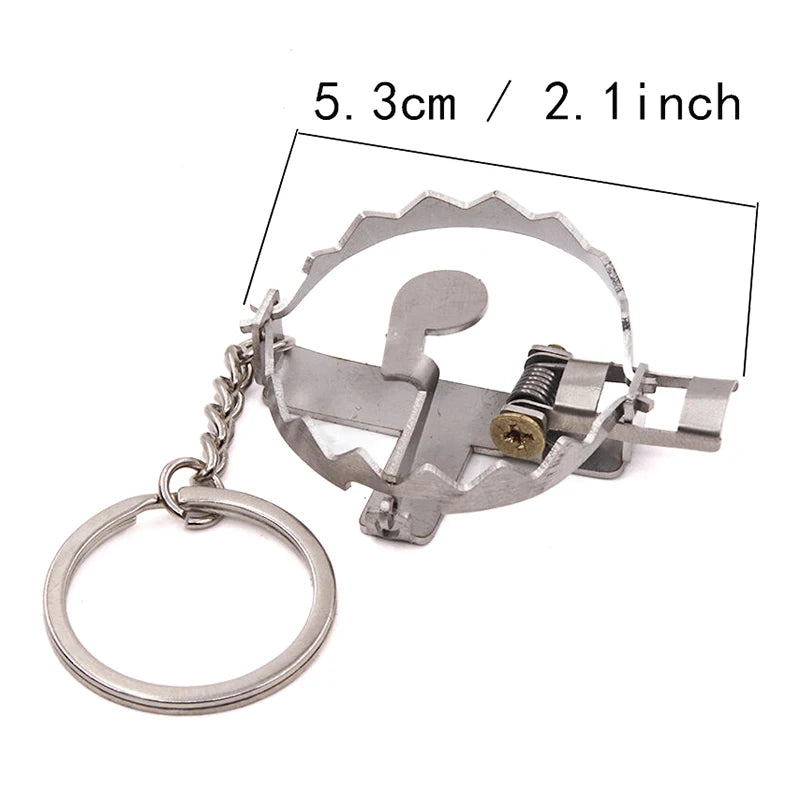 Mini Stainless Steel Mouse Trap Keychain – Creative Clip Jewelry Keyring Gift for Men & Women Personality Accessories