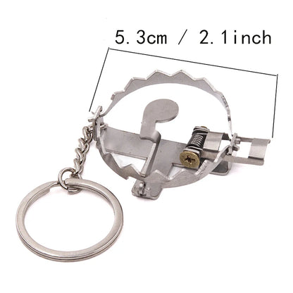 Mini Stainless Steel Mouse Trap Keychain – Creative Clip Jewelry Keyring Gift for Men & Women Personality Accessories
