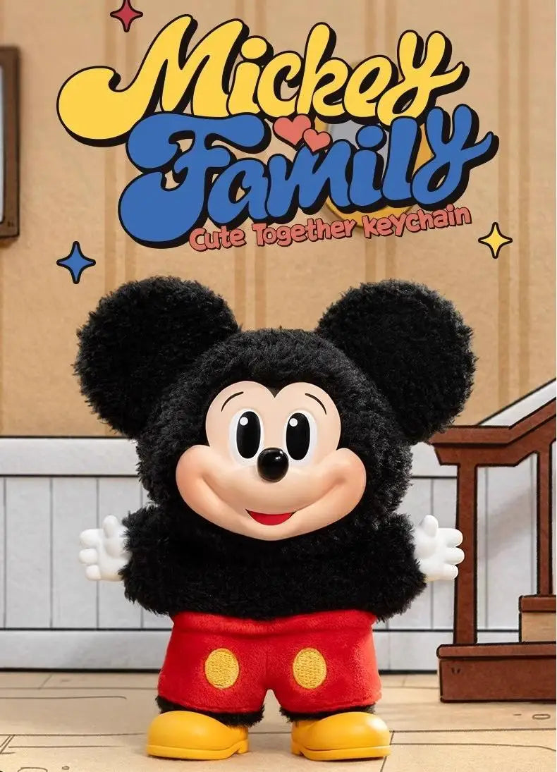 Pop Mart Mickey Family Keychain Series — Cute Vinyl Doll Blind Box, Anime Figure Decoration, Custom Kid Gift
