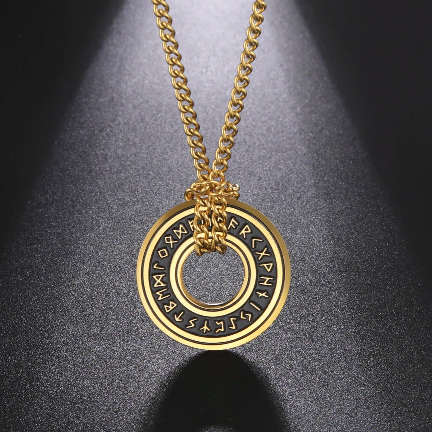 Viking Nordic Rune Compass Necklace – Stainless Steel Triquetra Amulet Pendant Jewelry Gift