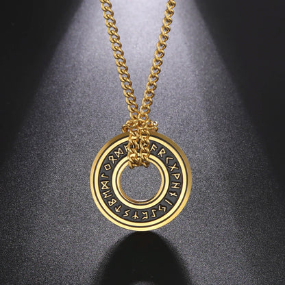Viking Nordic Rune Compass Necklace – Stainless Steel Triquetra Amulet Pendant Jewelry Gift