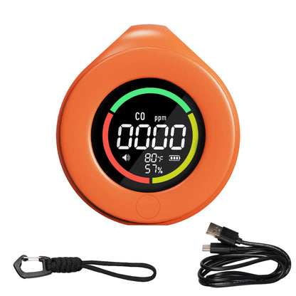 MOES Mini 3-in-1 Carbon Monoxide Detector - Portable CO, Temperature & Humidity Monitor with Magnetic Mount and Rechargeable Battery