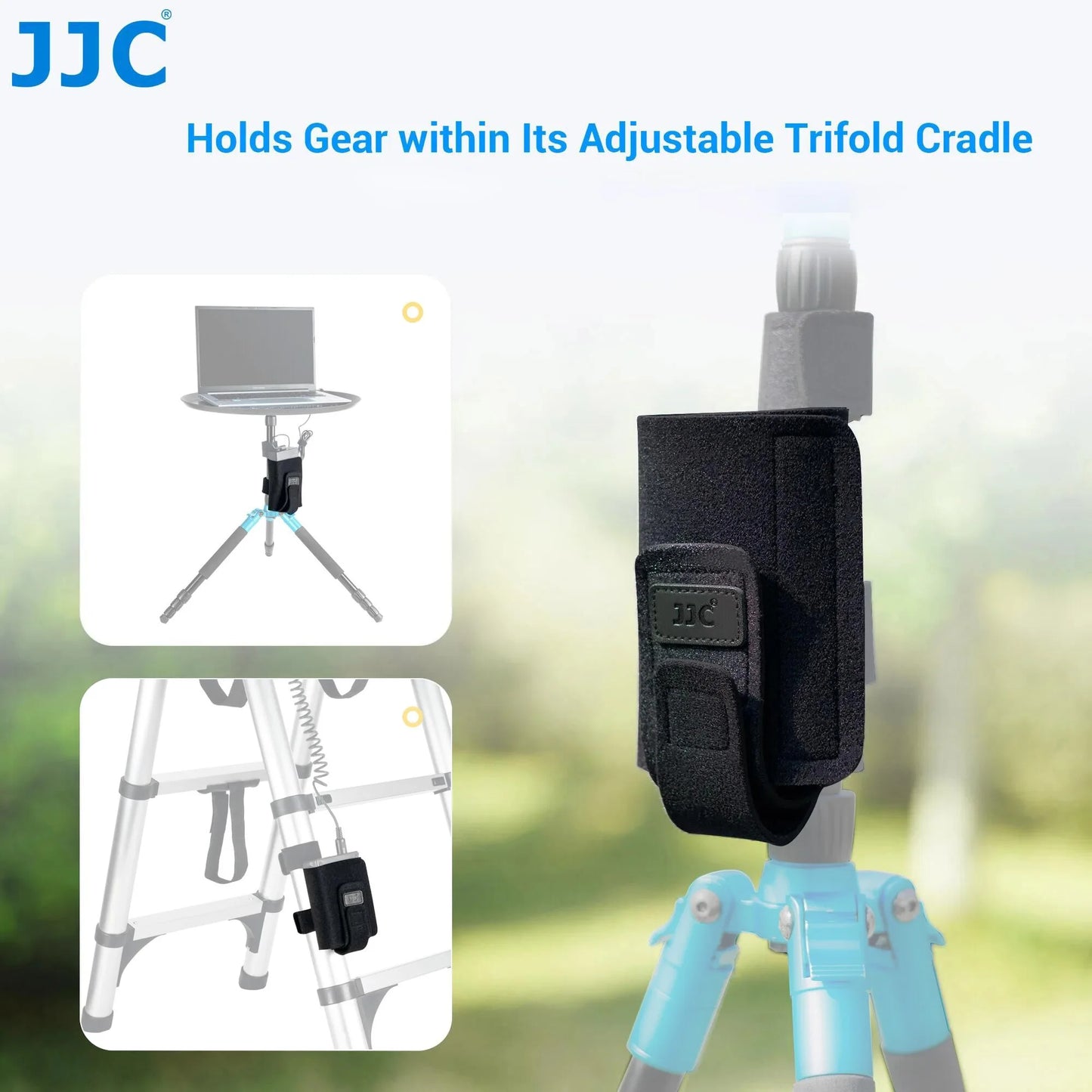 JJC Tripod Mounting Strap Bag – Photography Accessory Holder for Power Bank, Remote, Light Stand & Cables