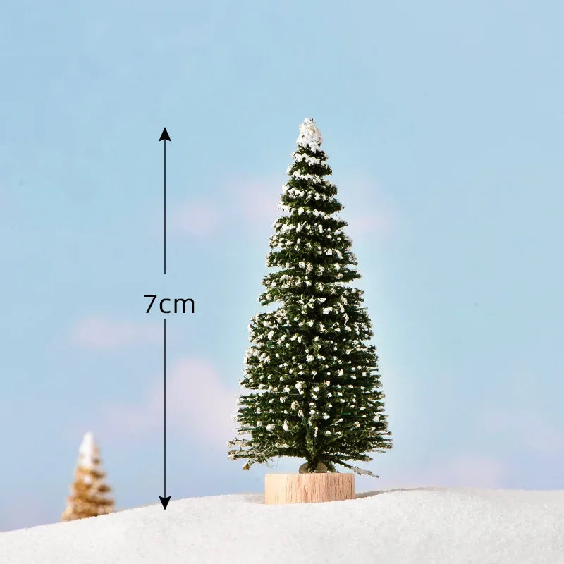 Mini Artificial Christmas Tree Figurine — Sisal, Silk & Cedar Pine for Fairy Garden, Micro Landscape & New Year Decor