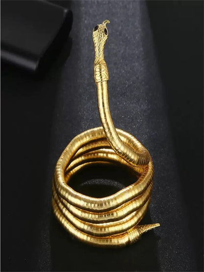 Metal Snake Hair Chain - Creative Wrap-Around Hairband & DIY Necklace Accessory with Open Design