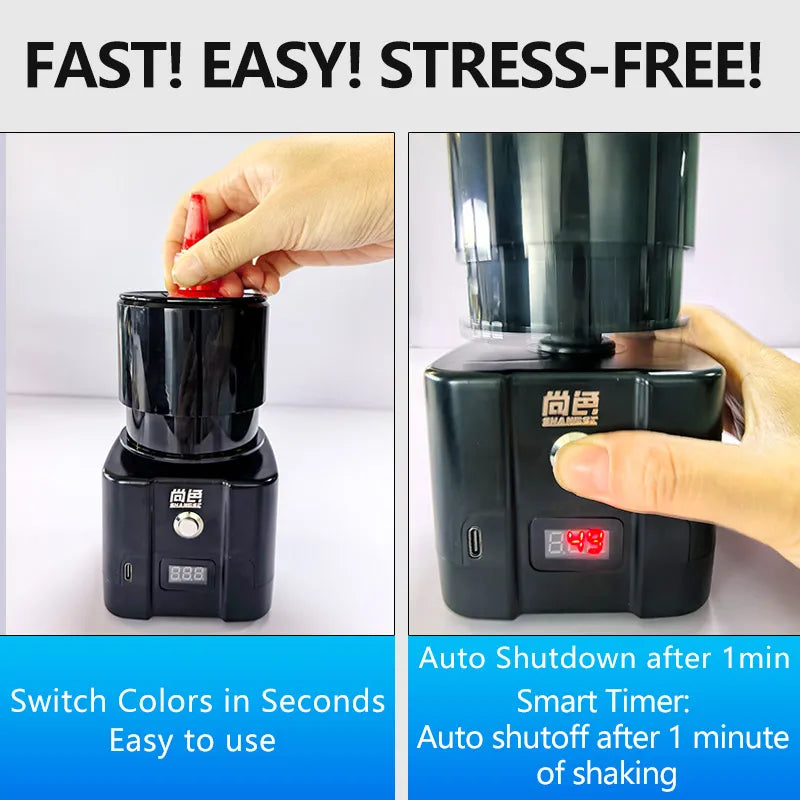 SHANGSE Cordless Paint Shaker Machine – Portable Hands-Free Auto Shut-Off Mixer for Model Paints, Acrylic & Tattoo Ink