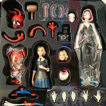 2024 Spider-Man & Gwen Action Figures — Spider-Verse Collection with Miles Morales Sentinel | Anime Toys Christmas Gift