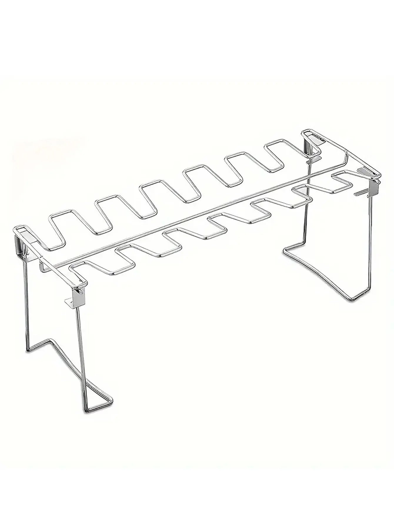 14-Slot Stainless Steel Chicken Leg Rack with Drip Tray – Heavy-Duty Grill & Smoker Wing/Drumstick Holder