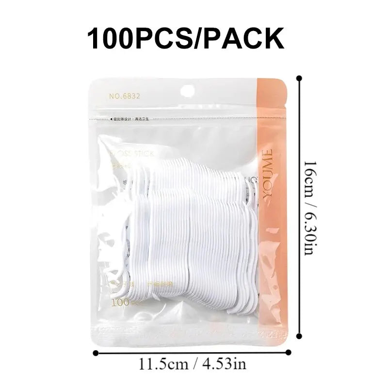 100/300/500PCS Disposable Dental Floss Sticks - Interdental Cleaning for Daily Oral Care, Portable Flosser