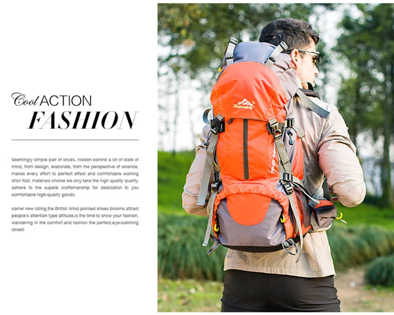 50L Hiking & Camping Backpack — Waterproof Multi-Function Trekking Bag for Women & Men