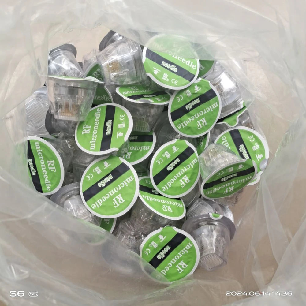 Disposable Green Insulated Cartridge Consumables, Gold-Plated 10/25/64 Pins Nano Cartridges, Accessory for RF Treatments