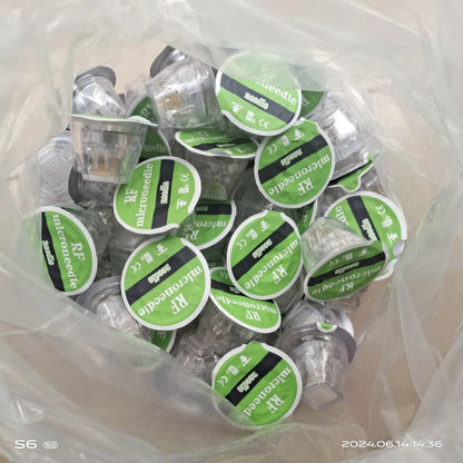 Disposable Green Insulated Cartridge Consumables, Gold-Plated 10/25/64 Pins Nano Cartridges, Accessory for RF Treatments