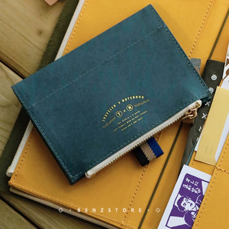 Fromthenon Travel Notebook with Special Paper – Washable Zipper Storage Bag, Pen Case & Stationery Organizer Supplies
