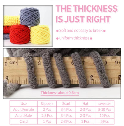 QJH Chunky Blanket Yarn – Luxury Thick Polyester Jumbo Knitting & Crochet Yarn for Blankets & Pillows, 100g Ball