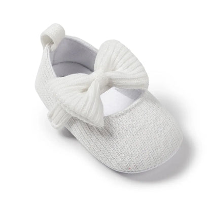 Meckior Baby Girl Shoes — Spring & Autumn Cotton Sole Moccasins with Bow, Anti-Slip First Walkers for Newborns & Toddlers