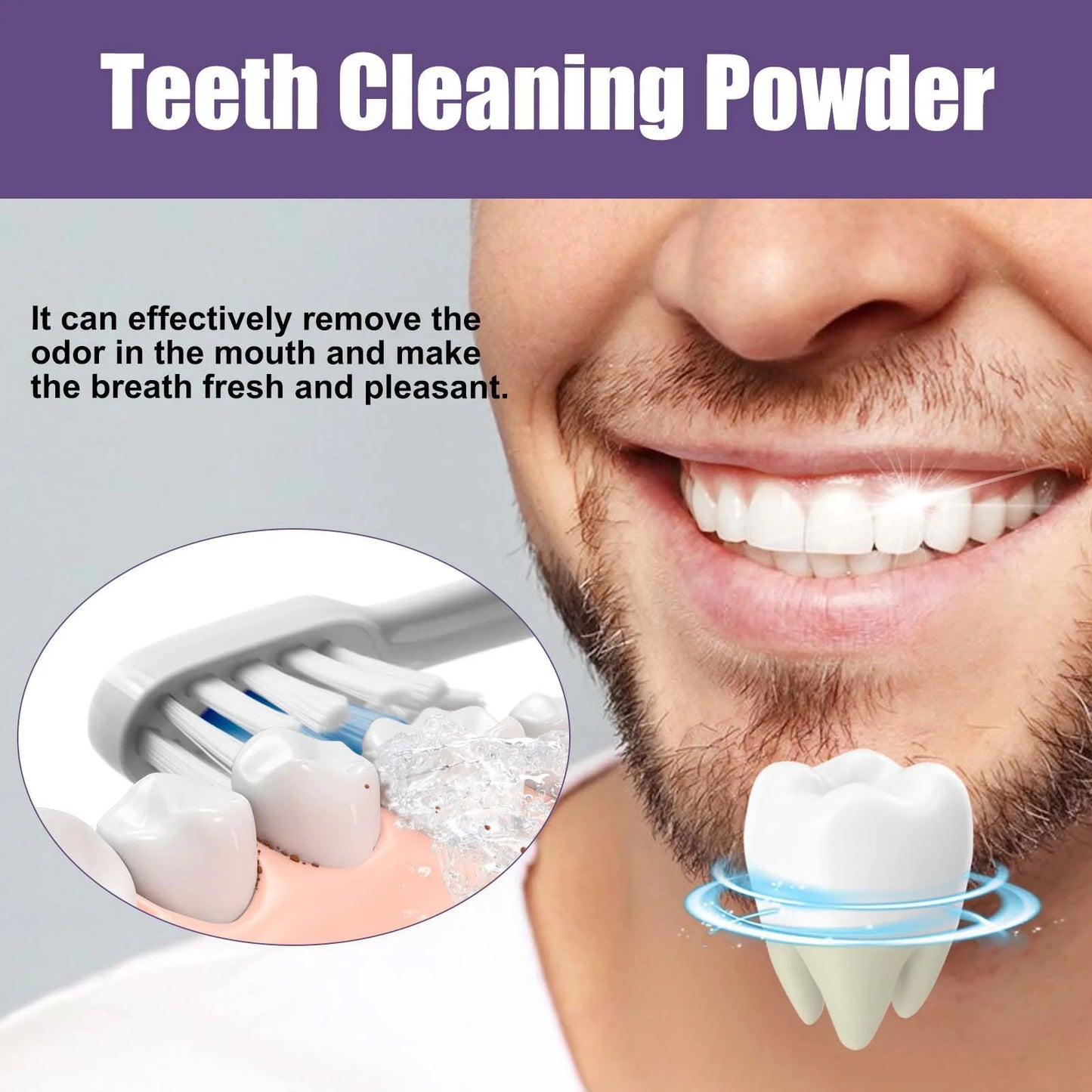 Purple Teeth Whitening Toothpaste – Deep Cleaning, Plaque & Stain Removal, Freshens Breath in 5 Days
