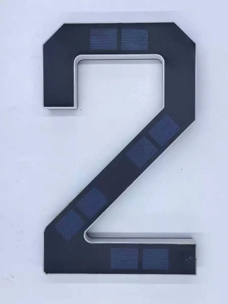 23cm Solar LED Address Sign - Smart Sensing House Number Light, Wireless Outdoor Door & Building Display