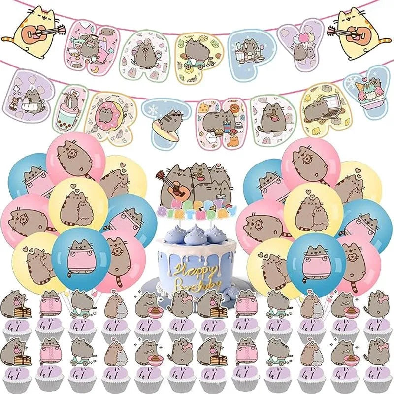 Pusheen Birthday Party Decorations - DIY Balloons, Cake Toppers, Backdrops, and Baby Shower Party Supplies
