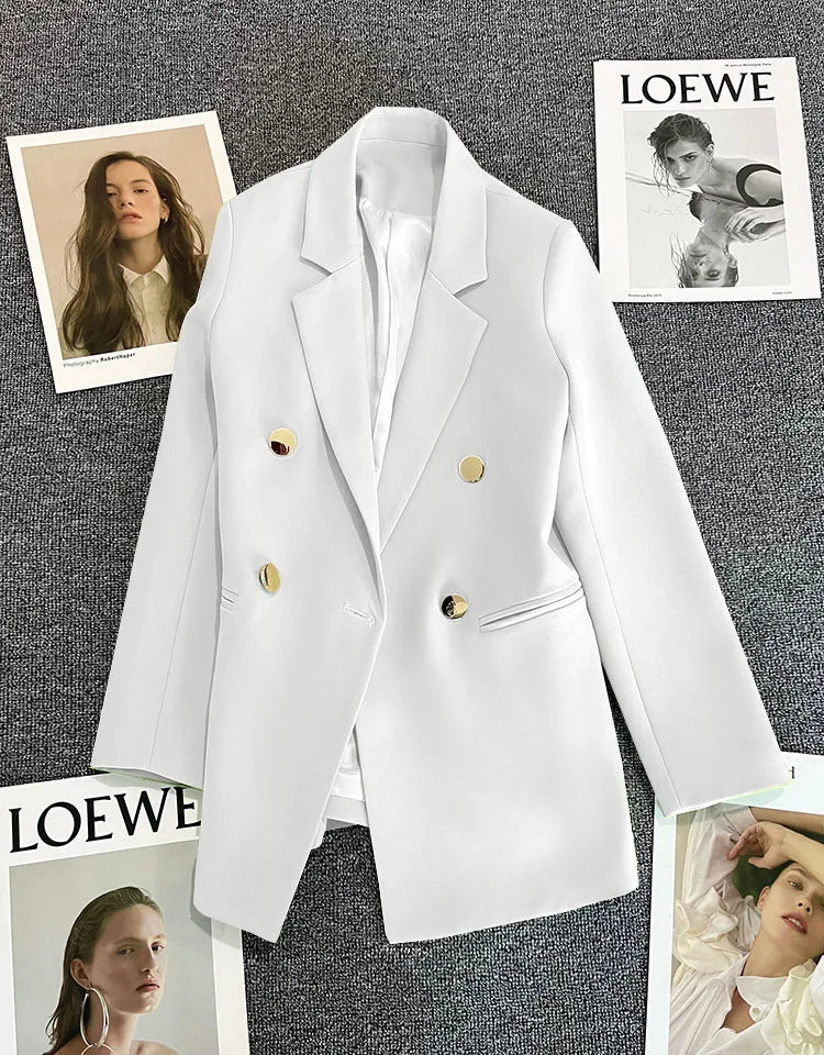 2023 Women's Elegant Single Button Blazer – Slim Fit Long Sleeve Office Jacket for Autumn & Winter