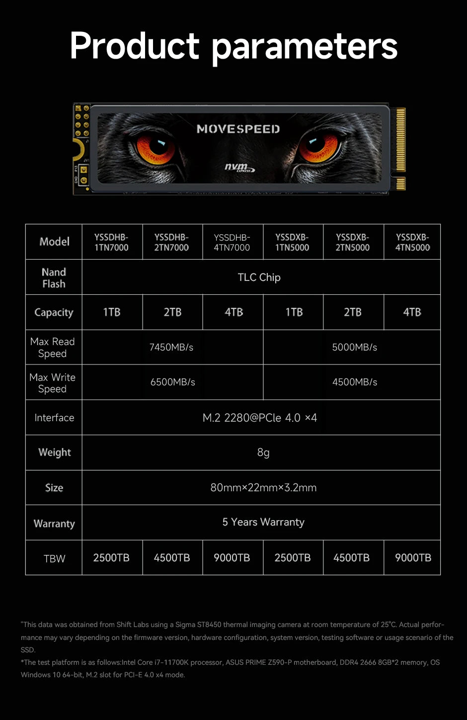 MOVESPEED PCIe 4.0 NVMe M.2 2280 SSD – Up to 7450MB/s Internal Solid State Drive for PS5 & Gaming PC (1TB / 2TB / 4TB)