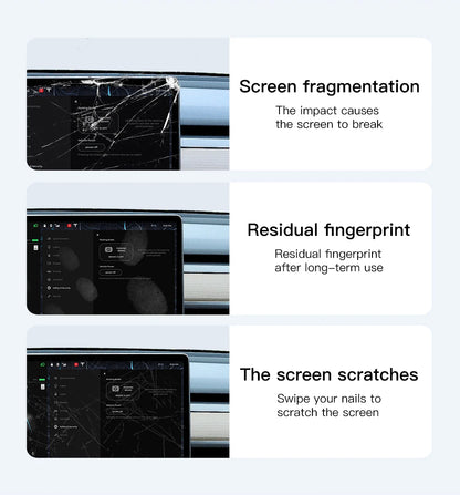 YZ Tempered Glass Screen Protector for Tesla Model 3 Y X 2021-2023 – HD Center Control Protection Film Accessory
