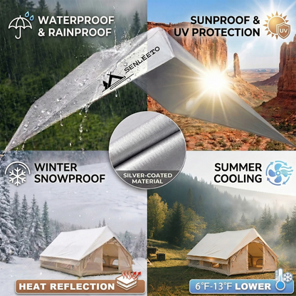 10 x 13 ft Waterproof Rainfly - Ultralight Camping Tent Shelter Awning & Sunshade for 6–8 People