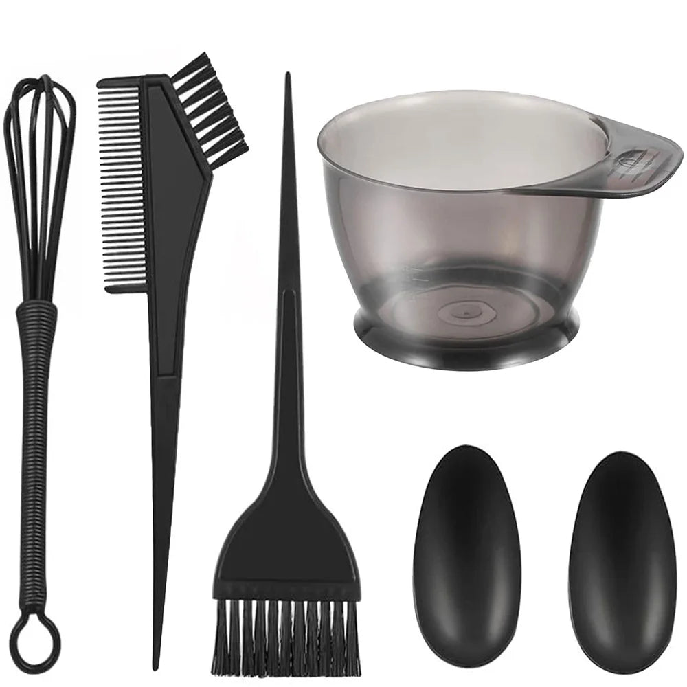 6pcs Professional Hair Coloring Kit – Hairdressing Tools for Salon & Home Use, Perfect Color Match