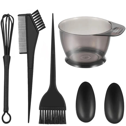 6pcs Professional Hair Coloring Kit – Hairdressing Tools for Salon & Home Use, Perfect Color Match