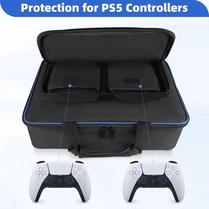 PS5 Carrying Case - Large Capacity Travel Bag with Protective Storage for PS5 Console and Controller, Compatible Design